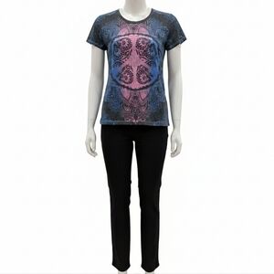 L.O.L. Vintage Fitted Graphic Tee Henna Y2K Grunge Festival L (Fits S/M)